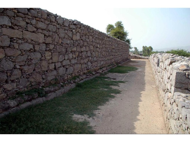 Side walls of the Jandial ancient Zoroastrian temple at Taxila