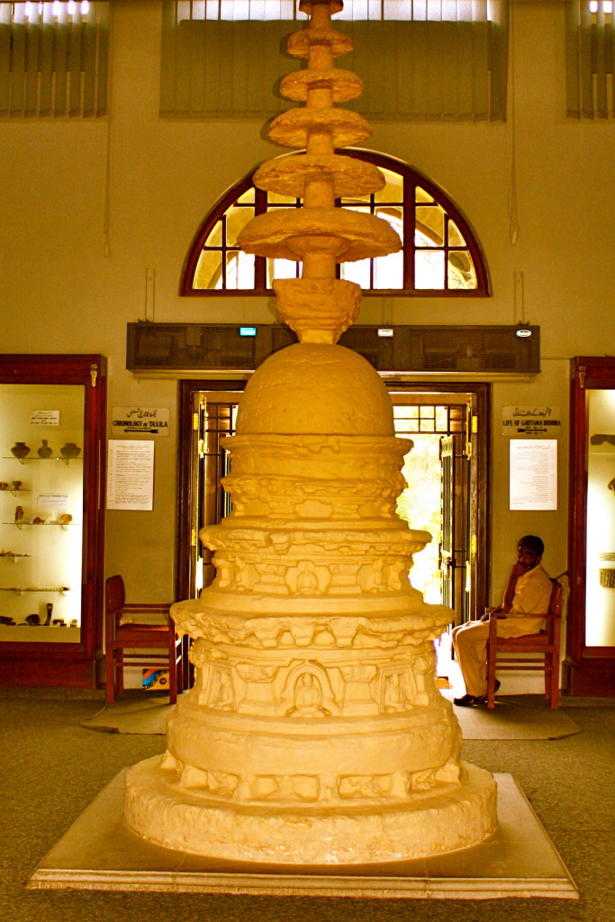 Replica of a stupa from Jaulian Monastery, displayed at Taxila Museum