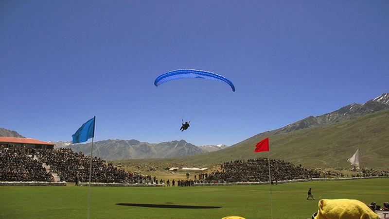 Para-gliding is part of the activities during the Shandur Polo Festival.