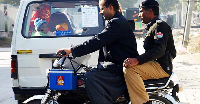 Policeman killed, another injured in attack on polio team in Dera Ismail Khan