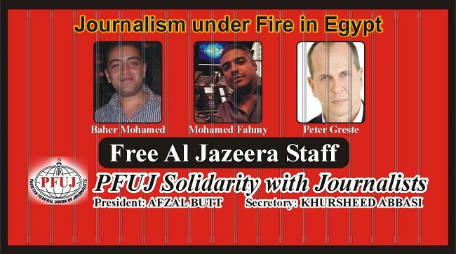 PFUJ demands immediate release of three Al-Jazeera staff members