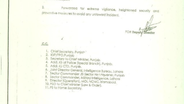 Threat to Hamid Mir, 15 others from Taliban issued by Punjab Home Deptt on January 28, 2014