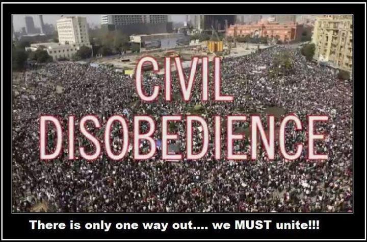 Civil disobedience there is only one way out we must unite