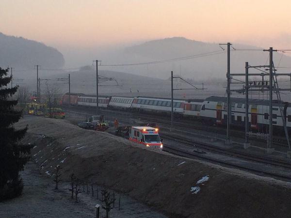 Two passenger trains collided, Rafz Station, Zurich, Switzerland 