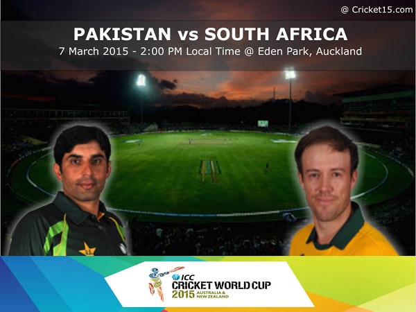PTV Sports live cricket streaming Pakistan vs South Africa world cup 2015
