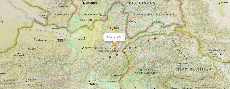 Earthquake partially destroyed Nuristan Panjshir valley in Afghanistan