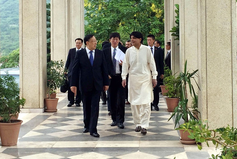 INTERIOR MINISTER CH. NISAR ALI KHAN ALONG WITH CHINESE MINISTER FOR STATE SECURITY MR. GENG HUICHANG HERE ON 14 JULY 2016.