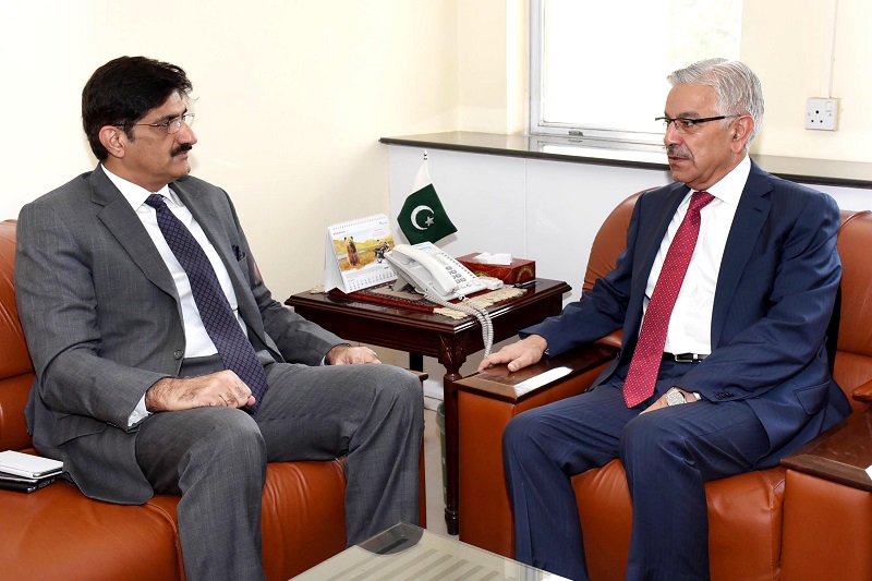 CHIEF MINISTER SINDH, MURAD ALI SHAH CALLED ON FEDERAL MINISTER FOR WATER & POWER, KHAWAJA MUHAMMAD ASIF IN ISLAMABAD ON AUGUST 30, 2016.