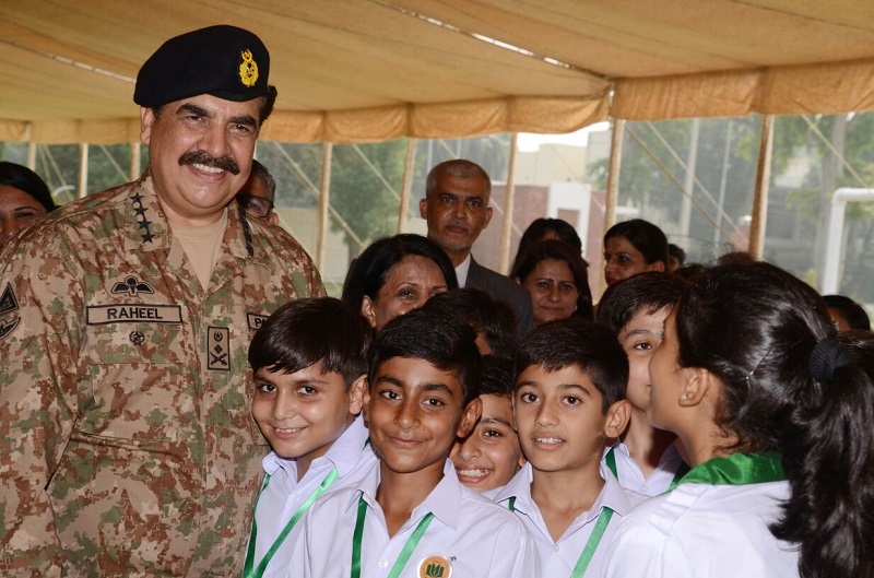 COAS during his visit to Junior Campus of Garrison Academy Lahore