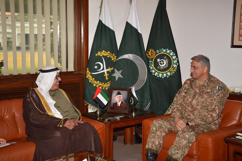 Ambassador of United Arab Emirates (UAE) Essa Abdullah Albasha Alnoaimi meets COAS Qamar Javed Bajwa