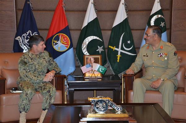 Commander US Naval Forces Central Command Vice Admiral Donegan and General Zubair Mehmood Hayat