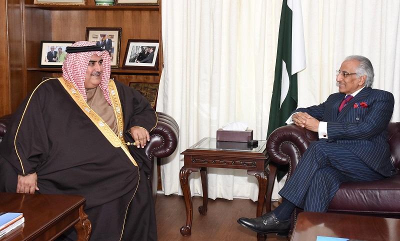 Bahrain foreign minister Sheikh Khalid bin Ahmed Bin Muhammad Al Khalifa and Tariq Fatemi